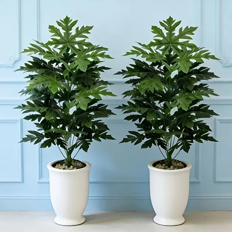 Artificial Philodendron Selloum 2-Pack Indoor Floor Plant