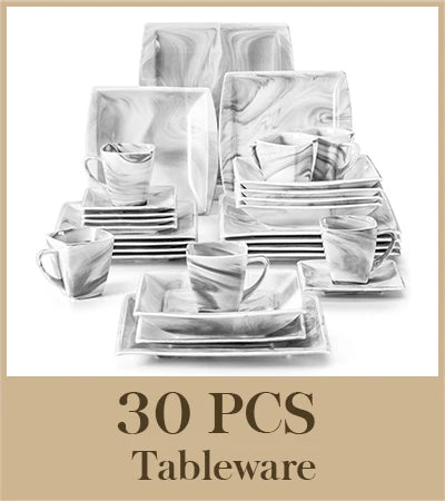 MALACASA Porcelain Dinnerware Set For 12 Service Plates Bowls