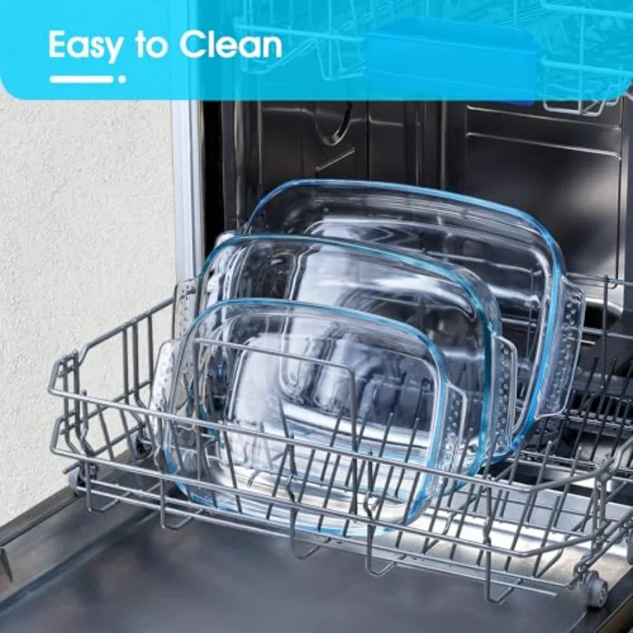 Glass Baking Dish Set, Oven Safe Easy Grab Bakeware