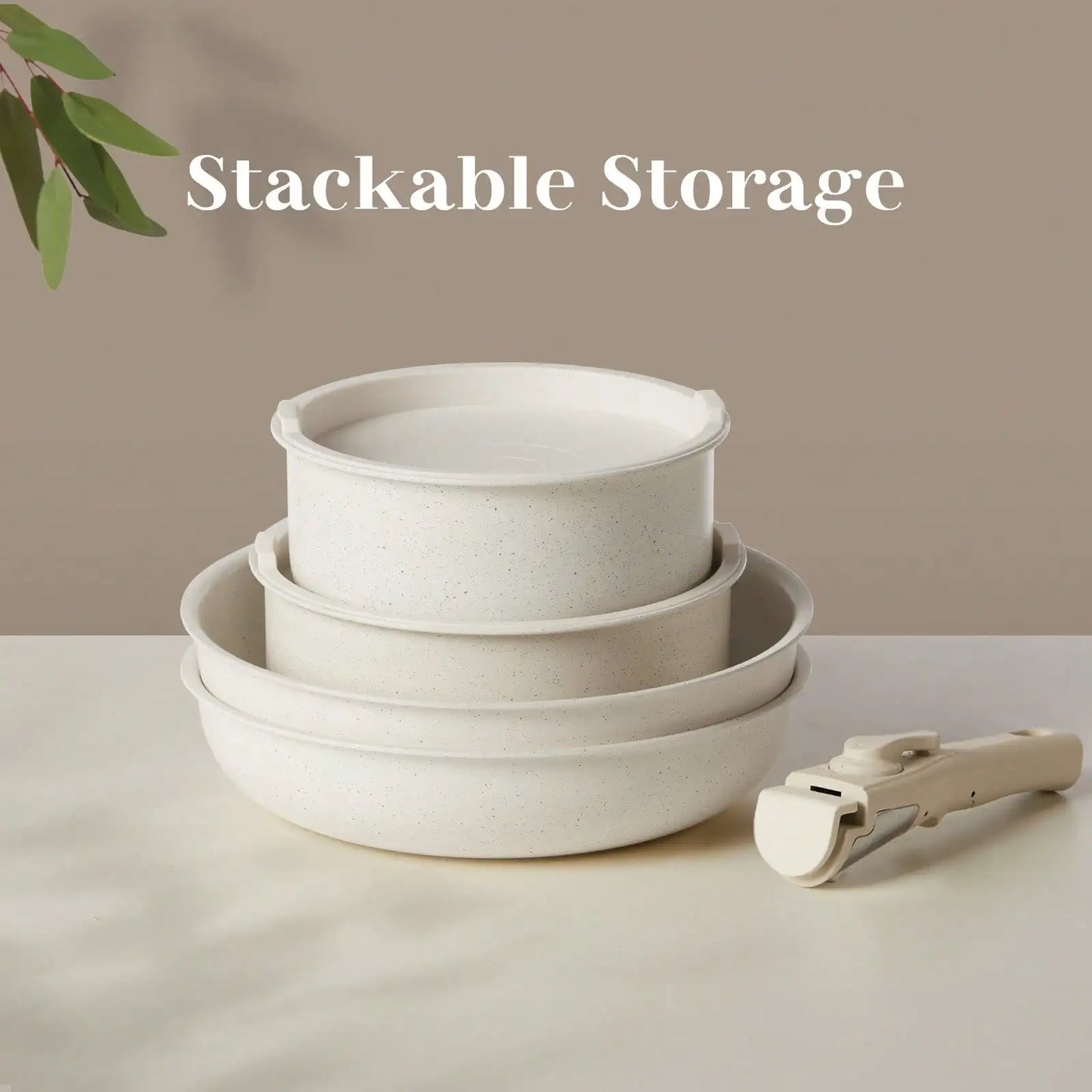 Pots And Pans Set Nonstick Cookware Granite Coating Induction Compatible
