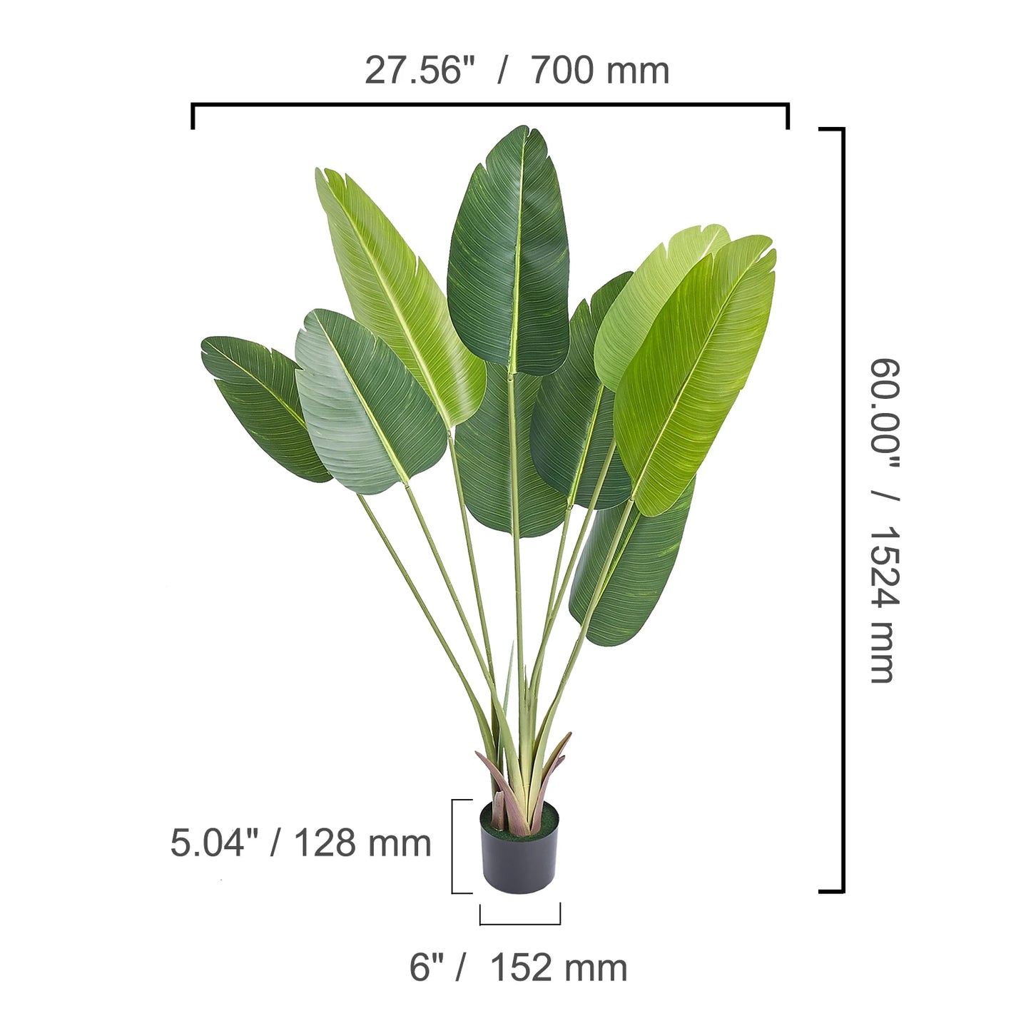 SucceBuy Artificial Palm Tree Faux Plant With Anti Tip Support