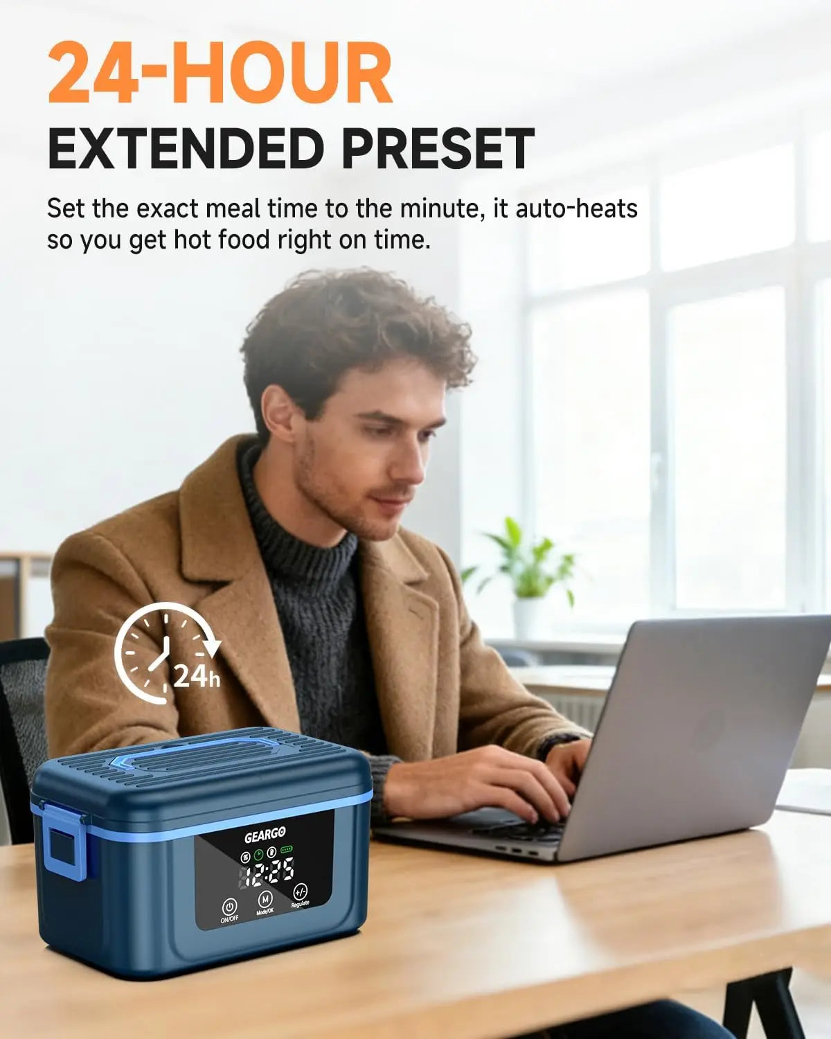 Cordless Electric Lunch Box With Self Heating And Ice Crystal Box