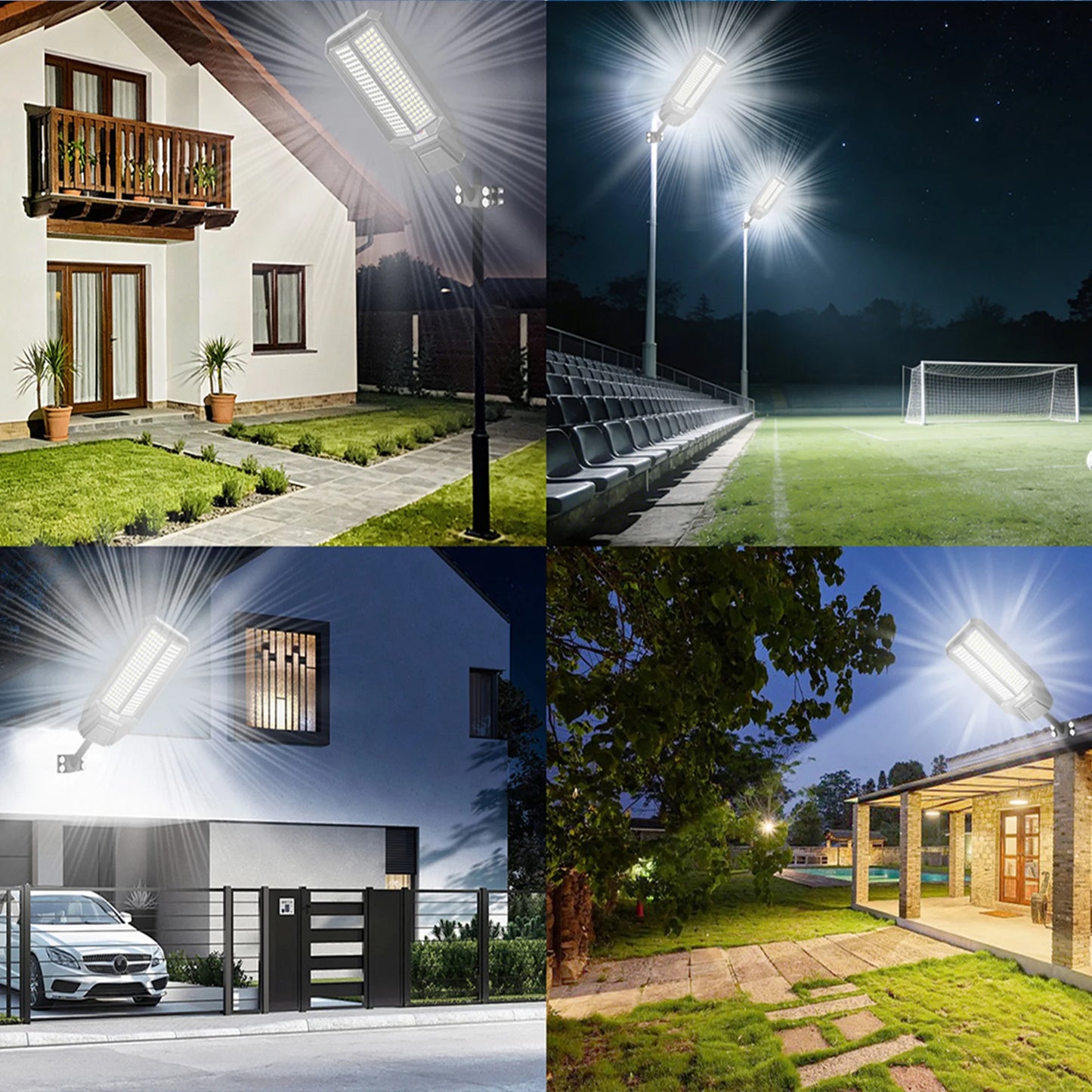 2-Pack 9000W Solar Street Light IP65 Dusk-To-Dawn Motion Sensor
