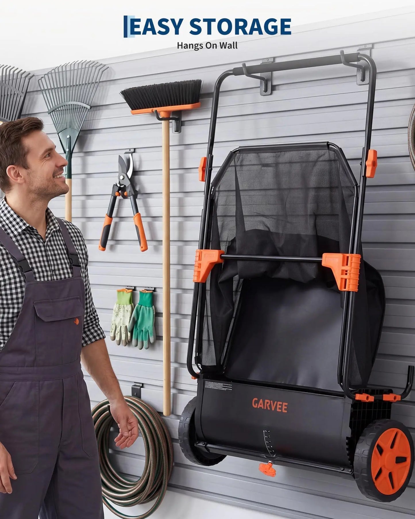 Studyset Heavy Duty Push Lawn Sweeper With Mesh Bag