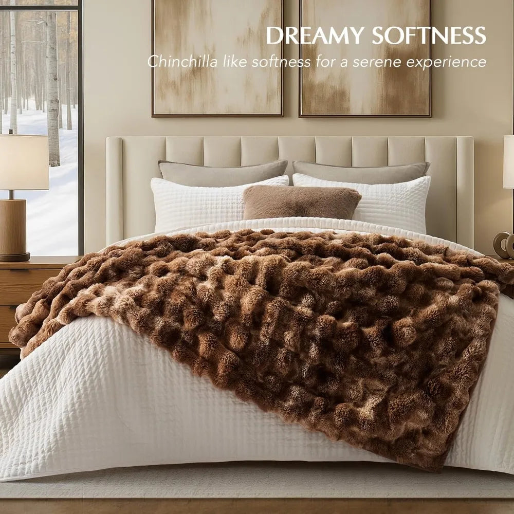 Ultra Soft Luxury Faux Fur Throw Blanket