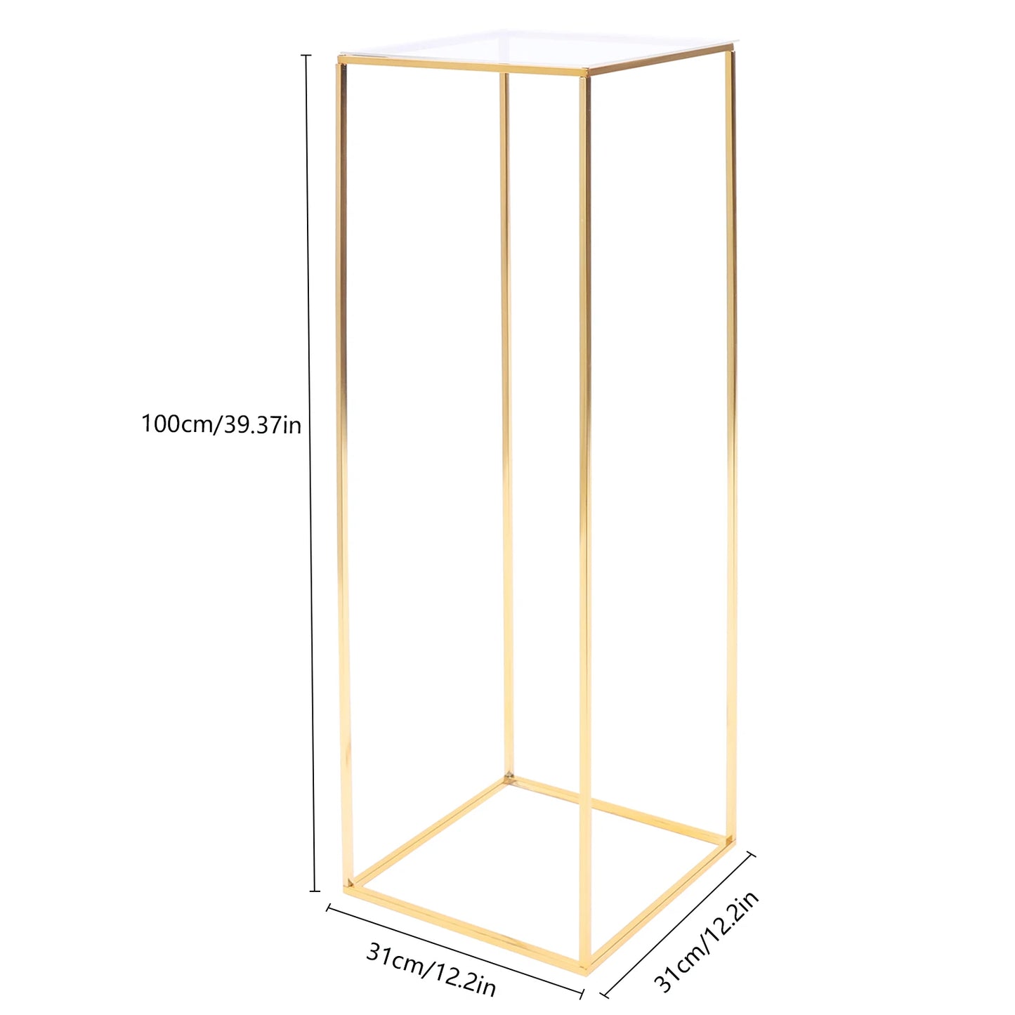 Bymaocar Rectangular Metal Flower Stand Indoor Outdoor Display