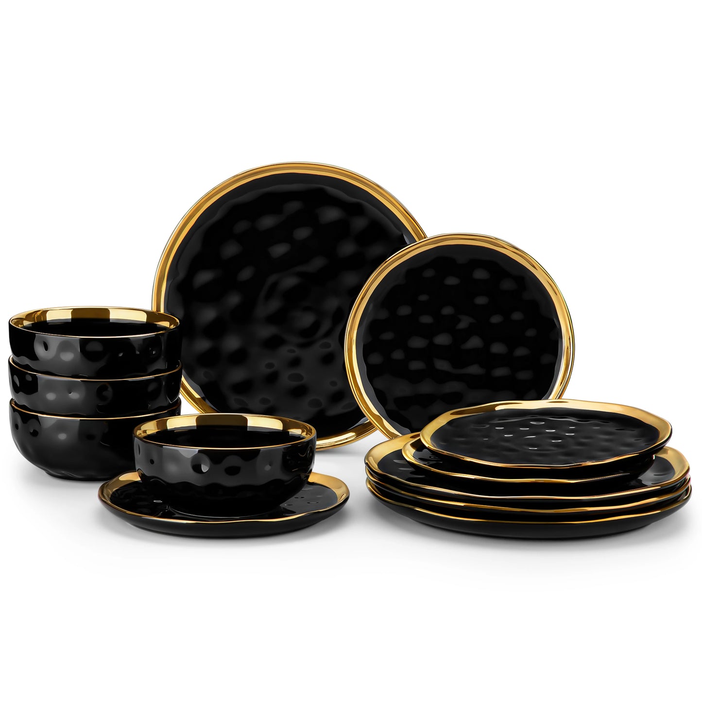 MALACASA Ceramic Porcelain Dinnerware Set For Everyday Use