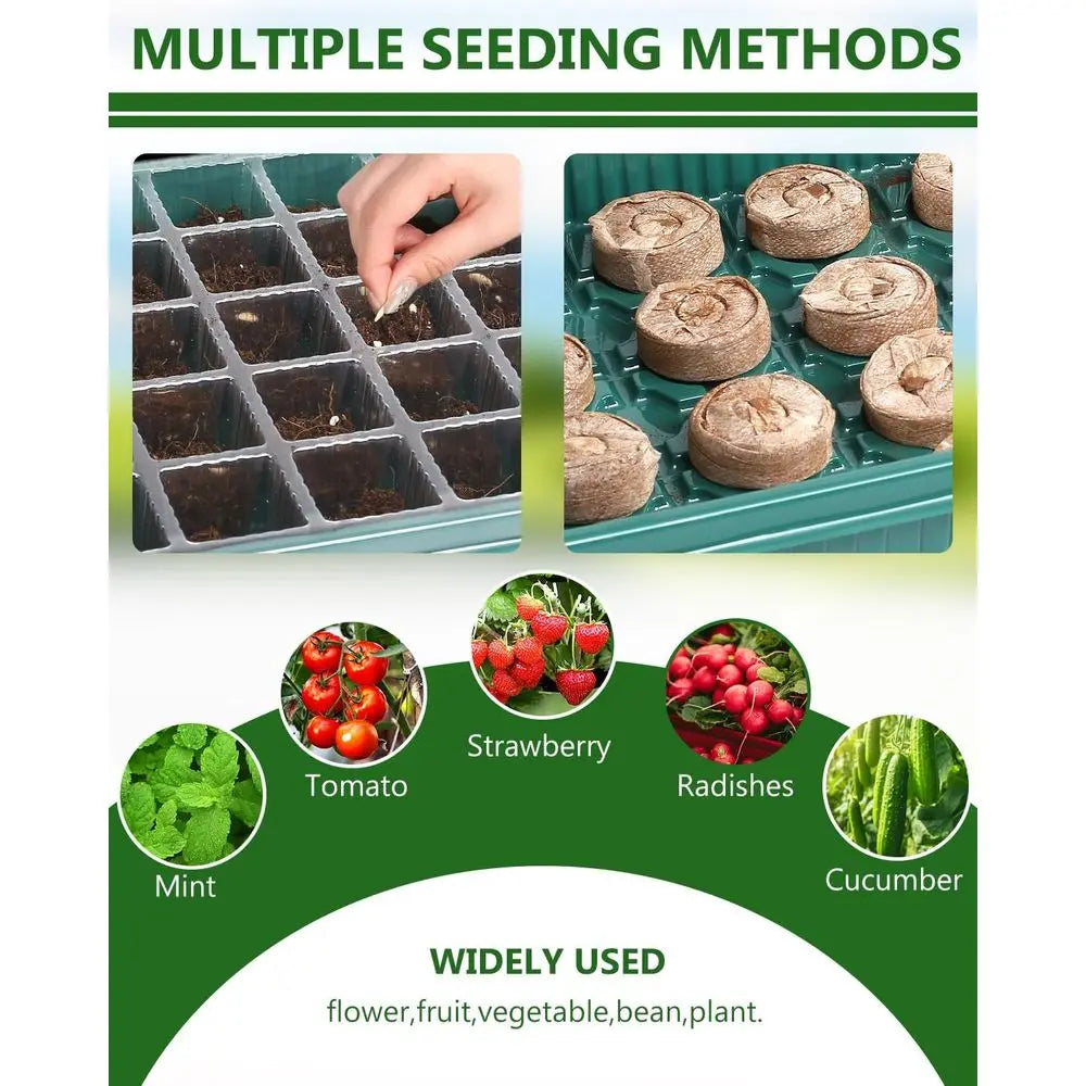 Seed Starter Kit With Grow Light And Heating Mat Reusable