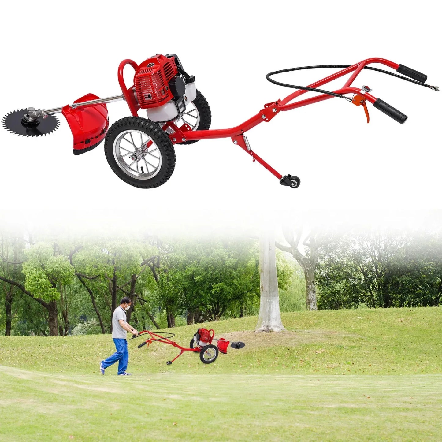 49cc Gas Walk Behind Weed Eater for Gardens and Orchards