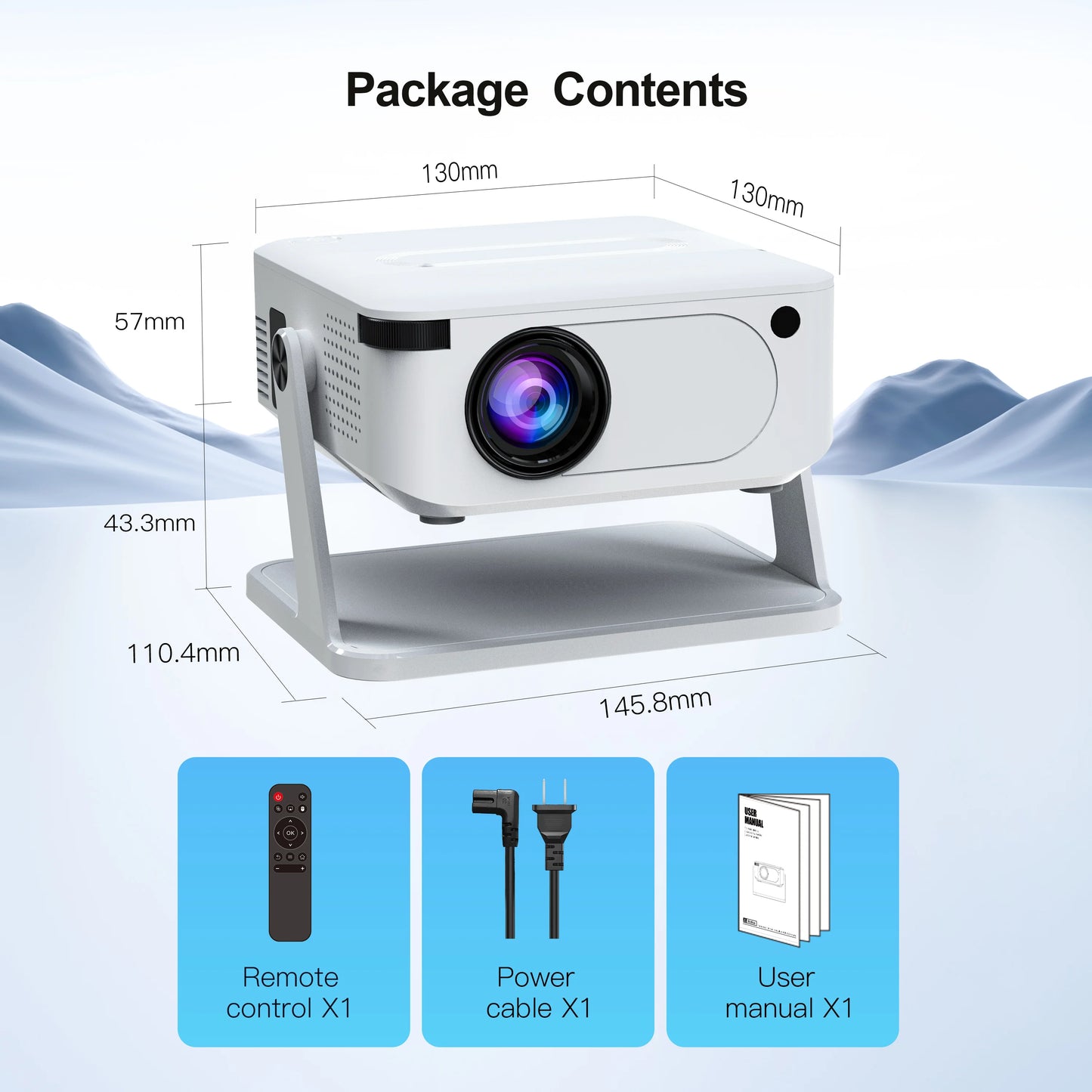 XNANO Mini Smart Projector 720P Native 4K Decoding Dual WiFi