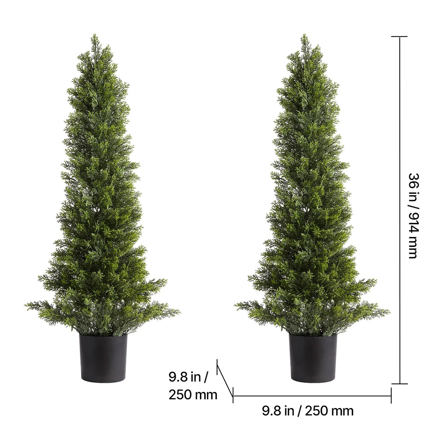 SucceBuy Artificial Topiary Cedar Trees Set For Home Decor