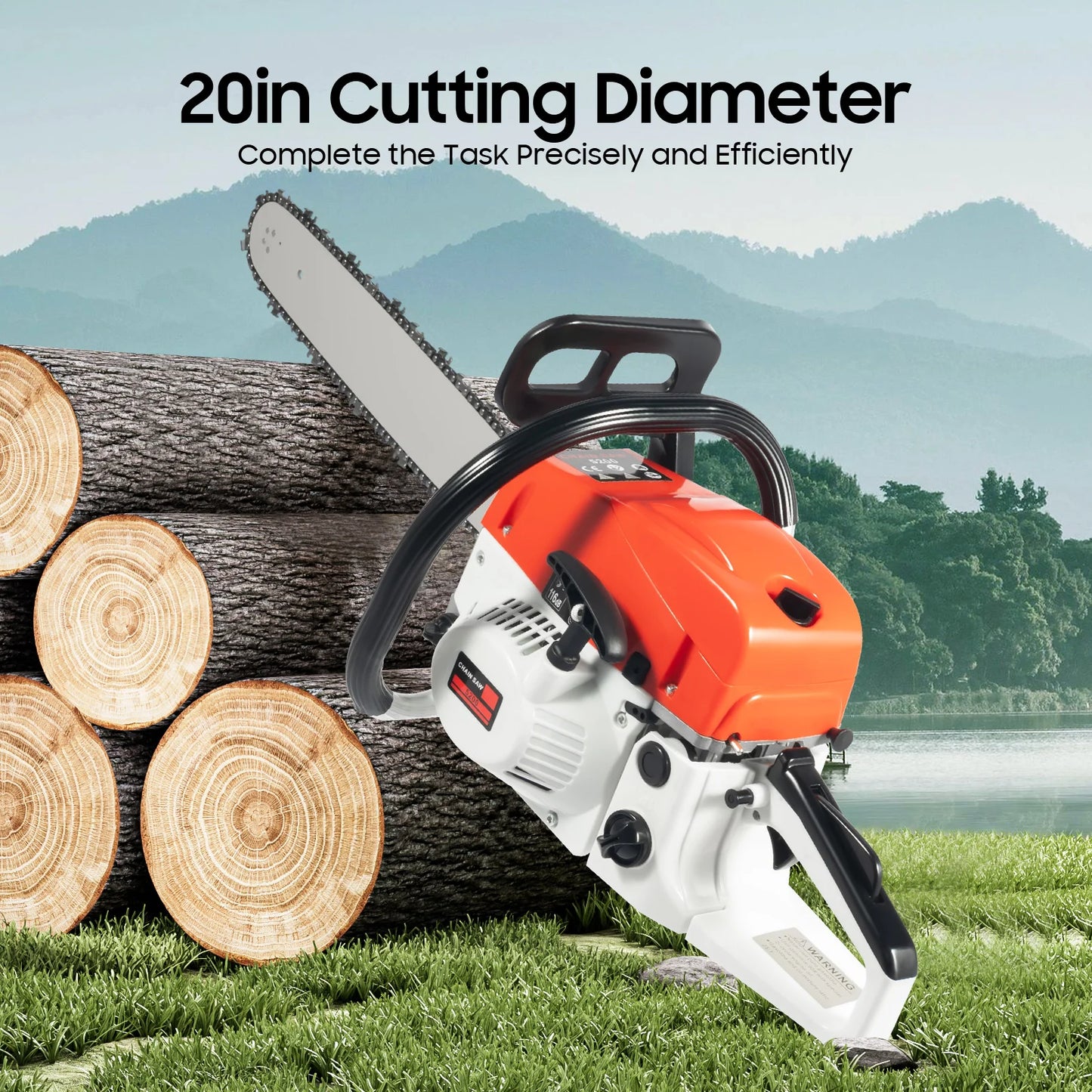 Gasoline Chainsaw 2.0kW 2-Stroke Engine For Forest Harvesting