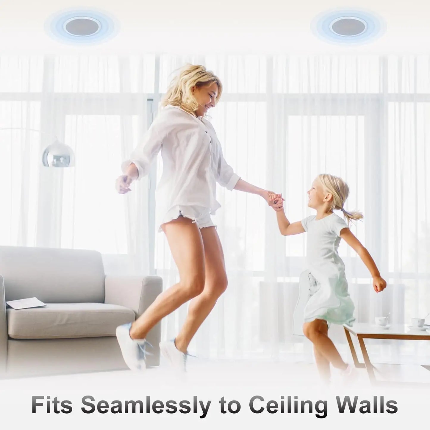 Herdio Passive Ceiling Speakers 2-Way Flush Mount Pair