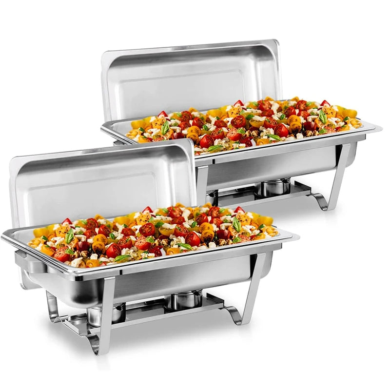 Stainless Steel Chafing Dish Buffet Set 8 Qt With Lids