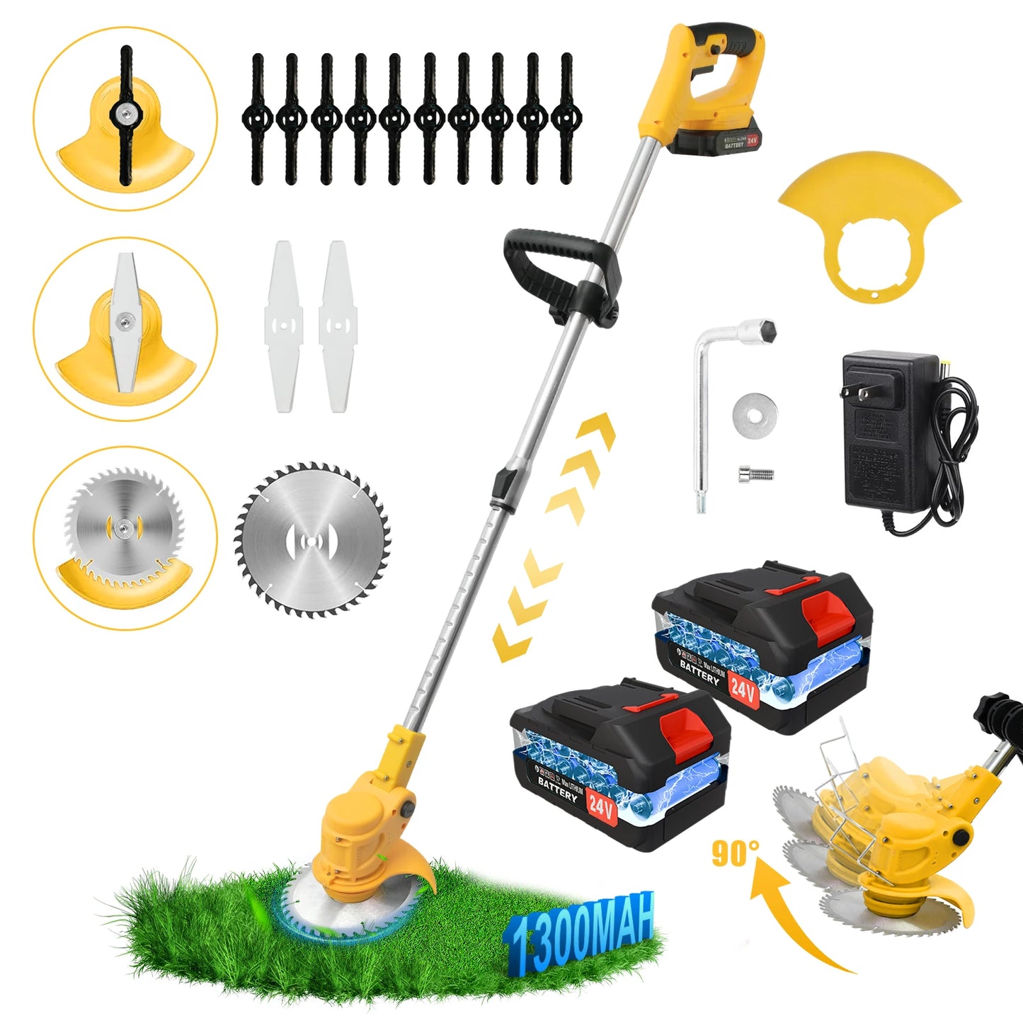 Cordless 2 In 1 Lawn Mower And Edger Brushless 650W