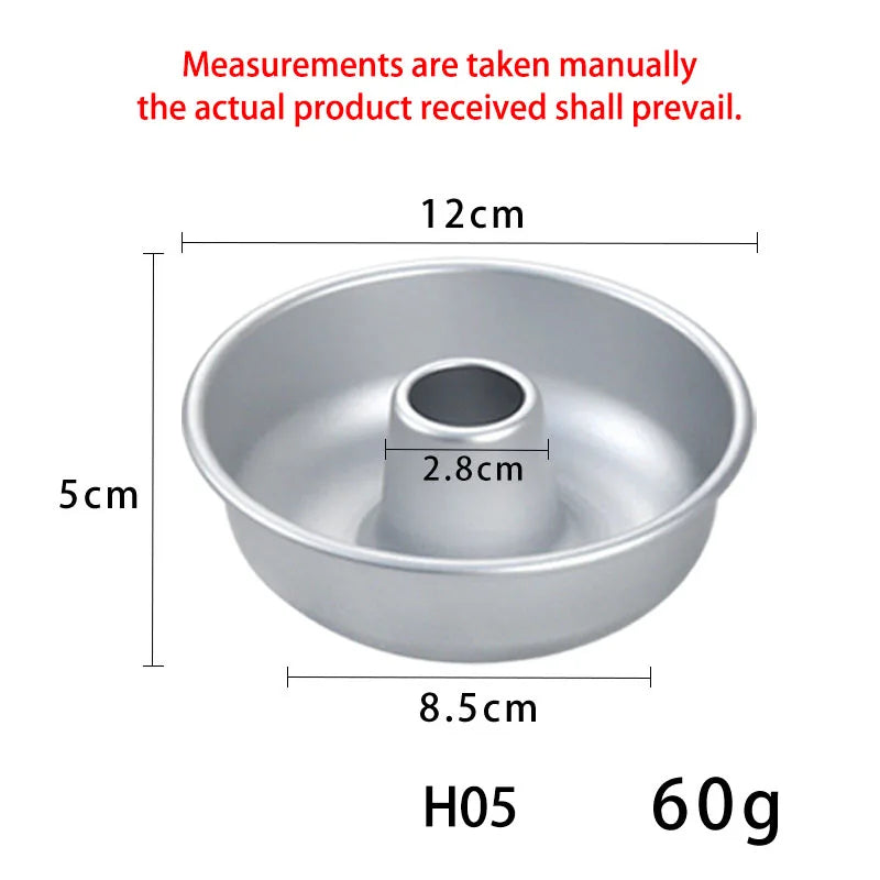 Solid Bottom Donut Mold Non-Stick Flan Pudding Pan