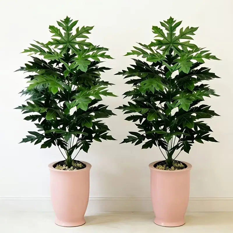 Artificial Philodendron Selloum 2-Pack Indoor Floor Plant