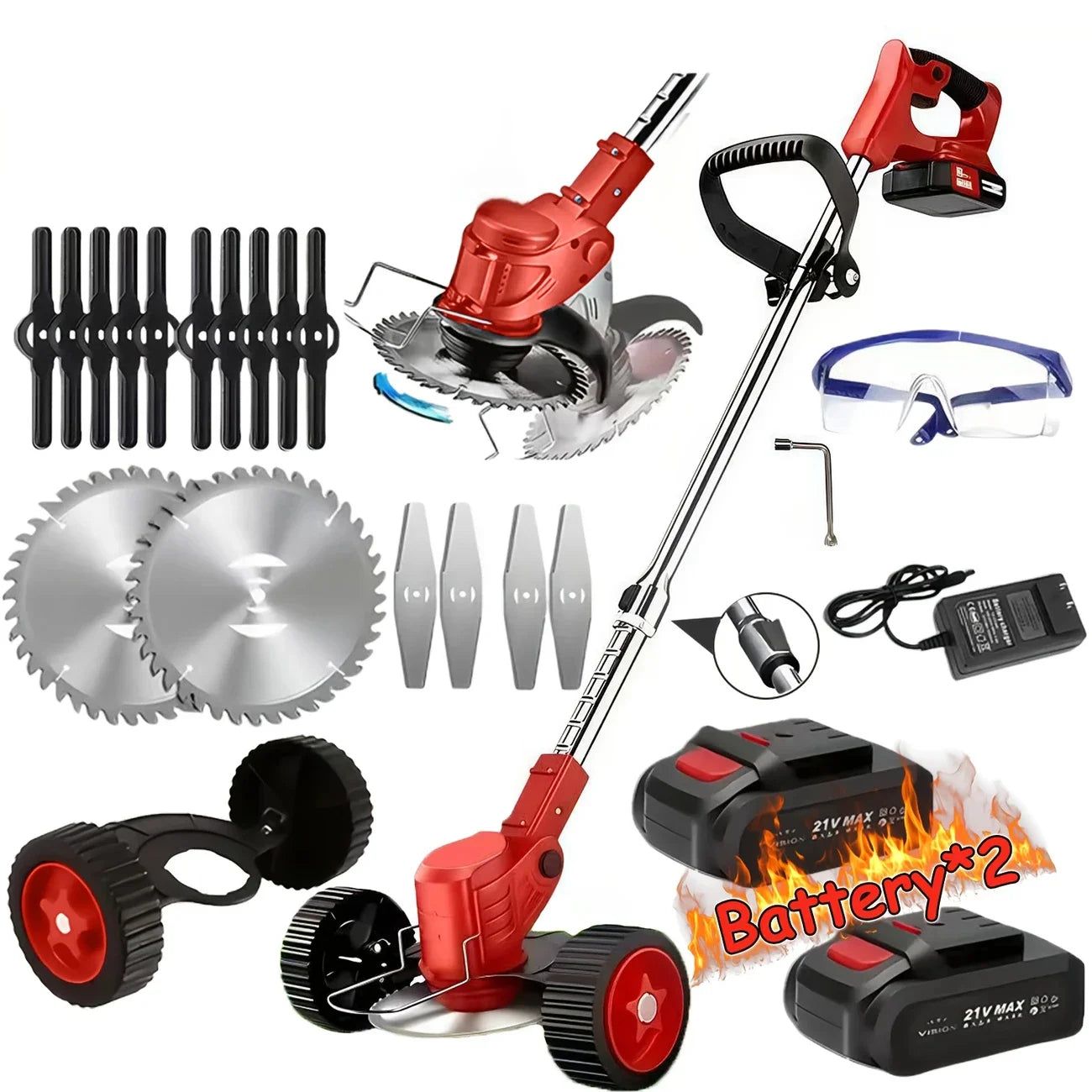 Cordless Lawn Trimmer And Edger For Garden And Yard