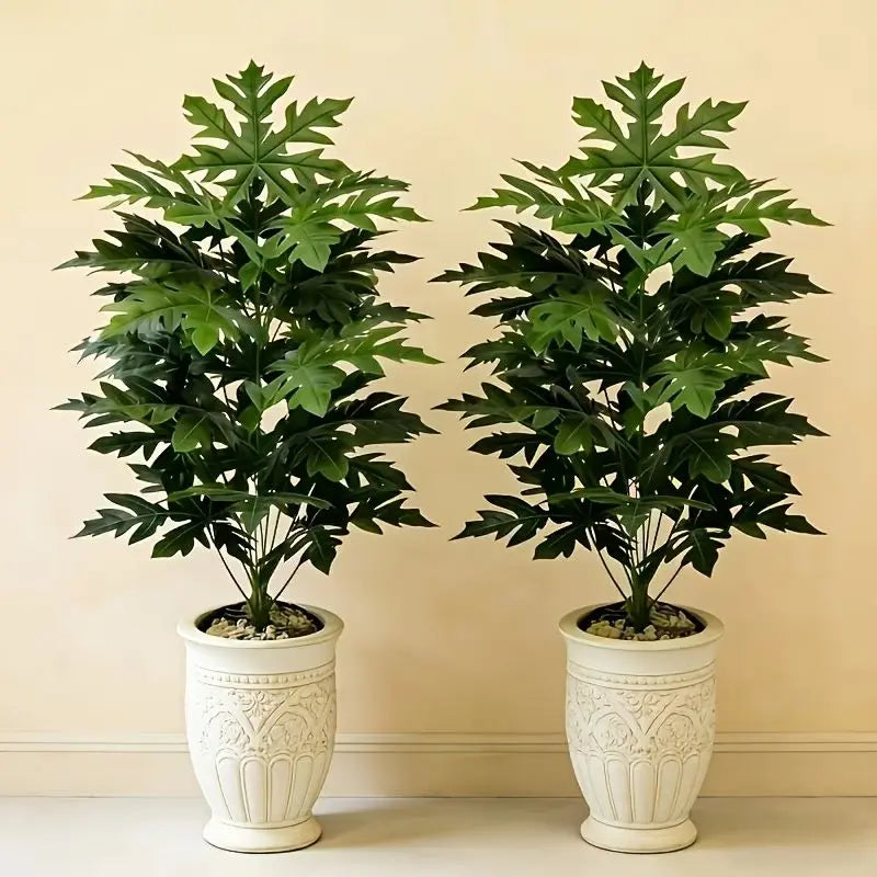 Artificial Philodendron Selloum 2-Pack Indoor Floor Plant