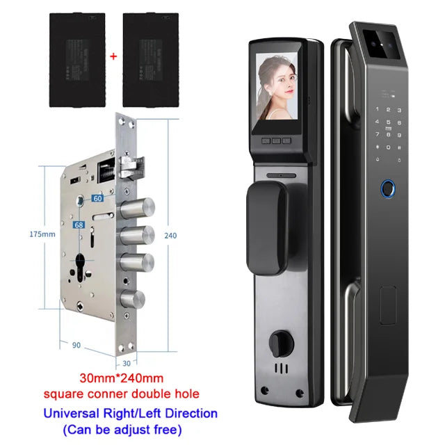 YKESDL 3D Face Recognition Fingerprint Door Lock With Camera
