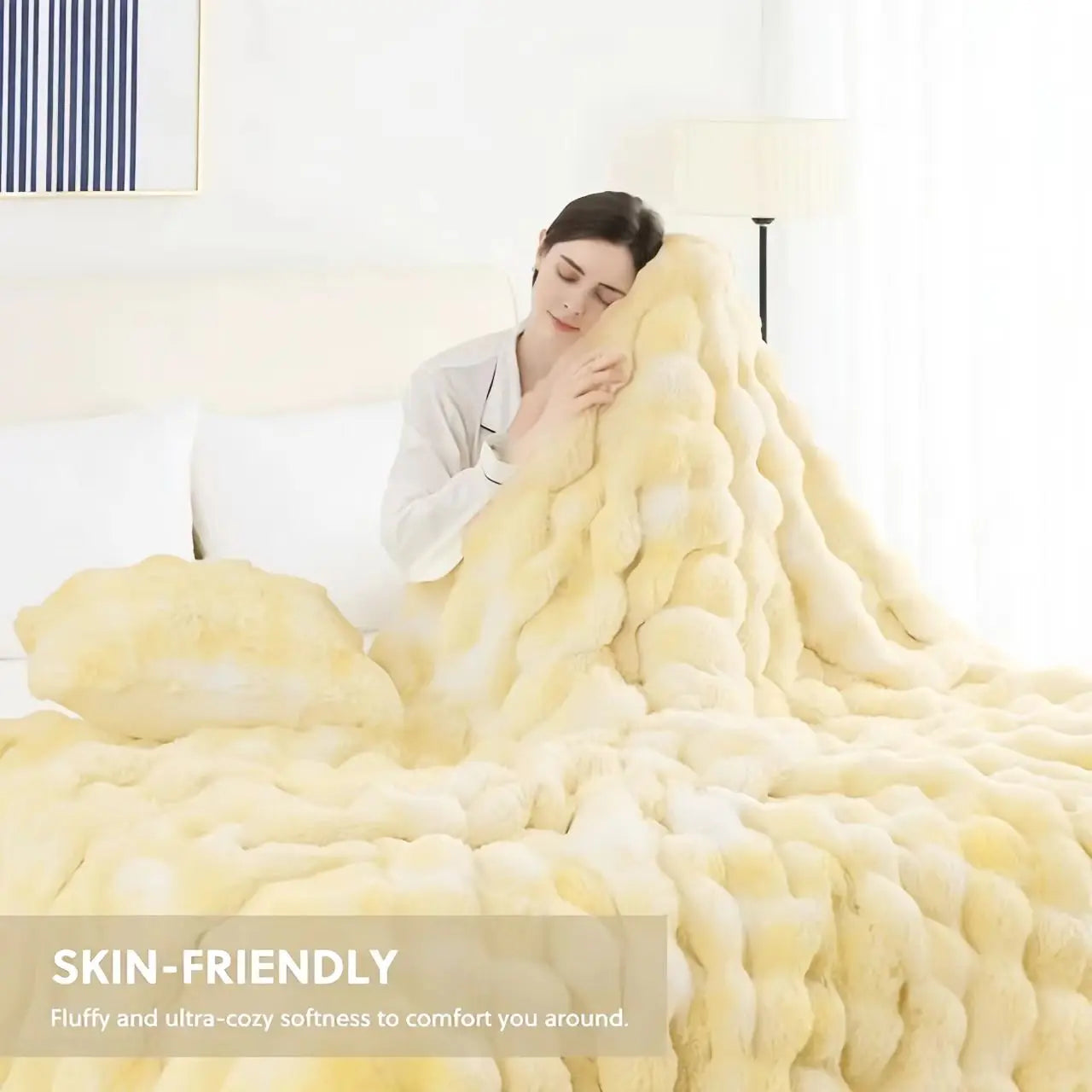 Rosekind Soft Cozy Faux Fur Rabbit Blanket for Bed And Sofa