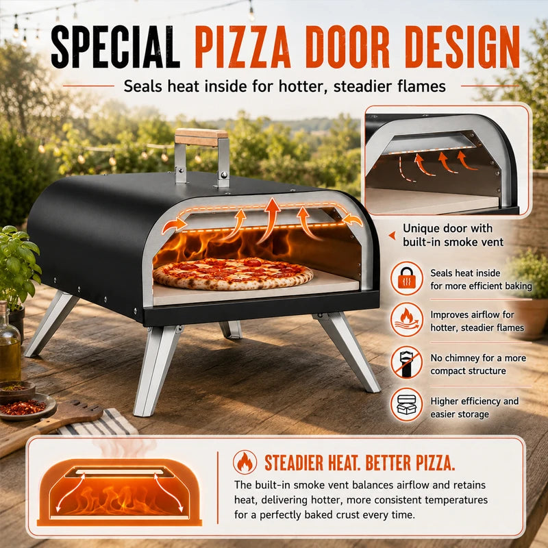 Outdoor Pizza Oven Portable Propane And Wood Fired Grill