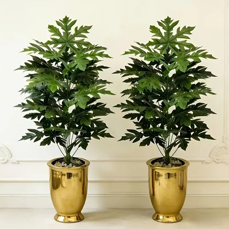 Artificial Philodendron Selloum 2-Pack Indoor Floor Plant