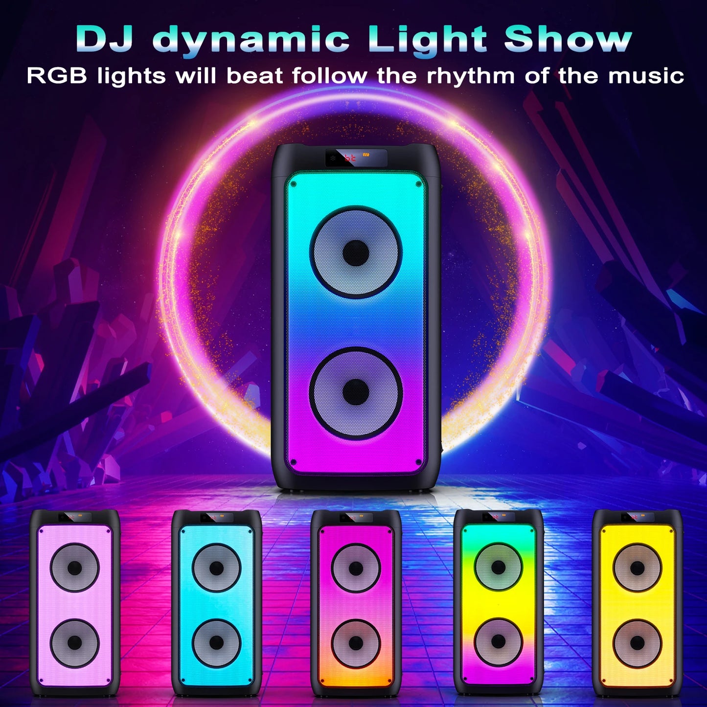 FanFun Wireless Bluetooth Karaoke Speaker With Two Microphones