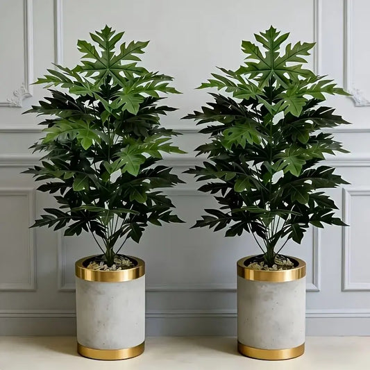 Artificial Philodendron Selloum 2-Pack Indoor Floor Plant