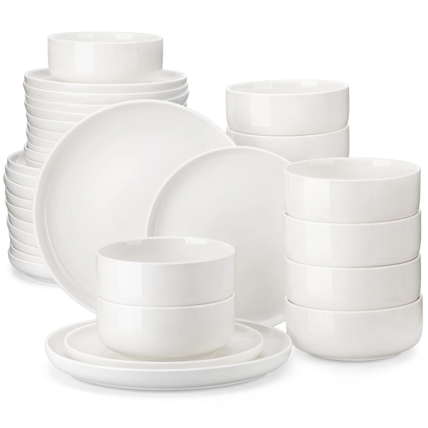 MALACASA Porcelain Dinnerware Set Elegant Everyday Tableware
