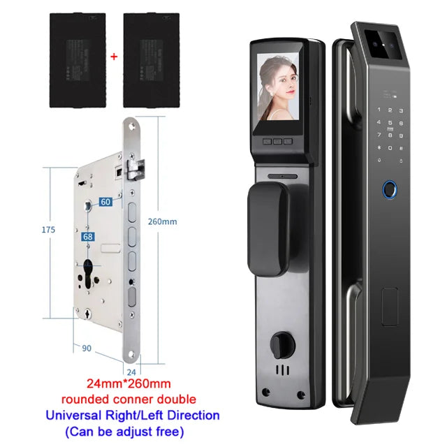 YKESDL 3D Face Recognition Fingerprint Door Lock With Camera