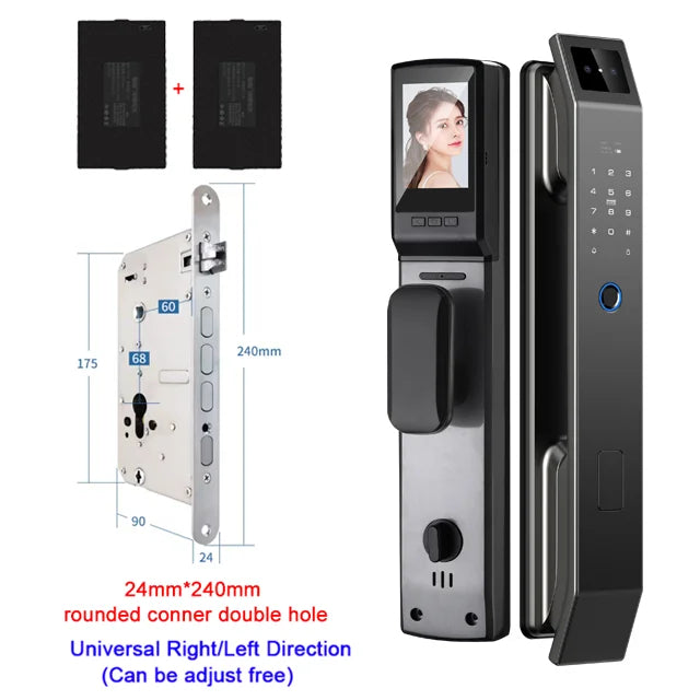 YKESDL 3D Face Recognition Fingerprint Door Lock With Camera