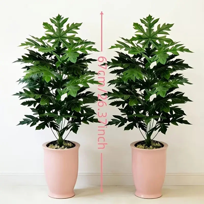 Artificial Philodendron Selloum 2-Pack Indoor Floor Plant