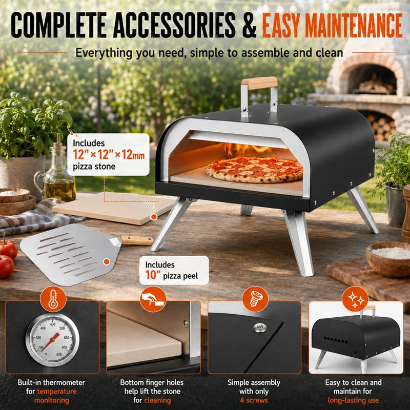 Outdoor Pizza Oven Portable Propane And Wood Fired Grill