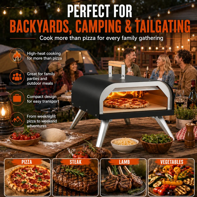 Outdoor Pizza Oven Portable Propane And Wood Fired Grill