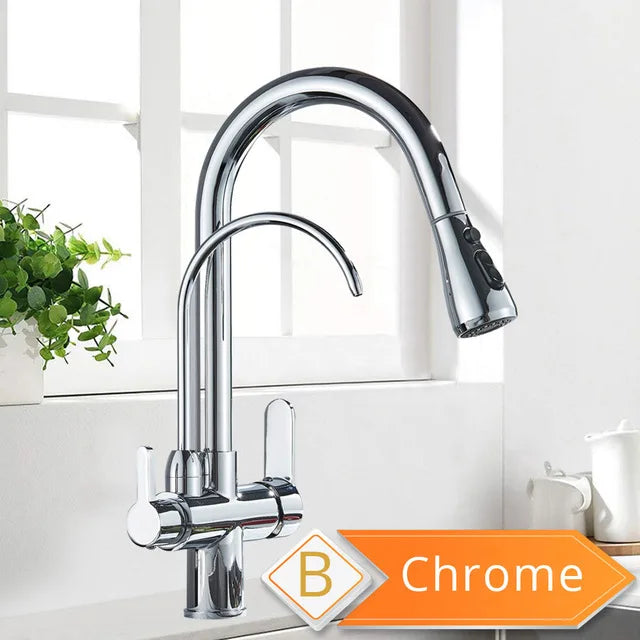 Rozin Purification Kitchen Faucet With 3-Way Pull-Out Spray Water Filter