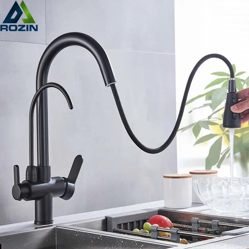 Rozin Purification Kitchen Faucet With 3-Way Pull-Out Spray Water Filter
