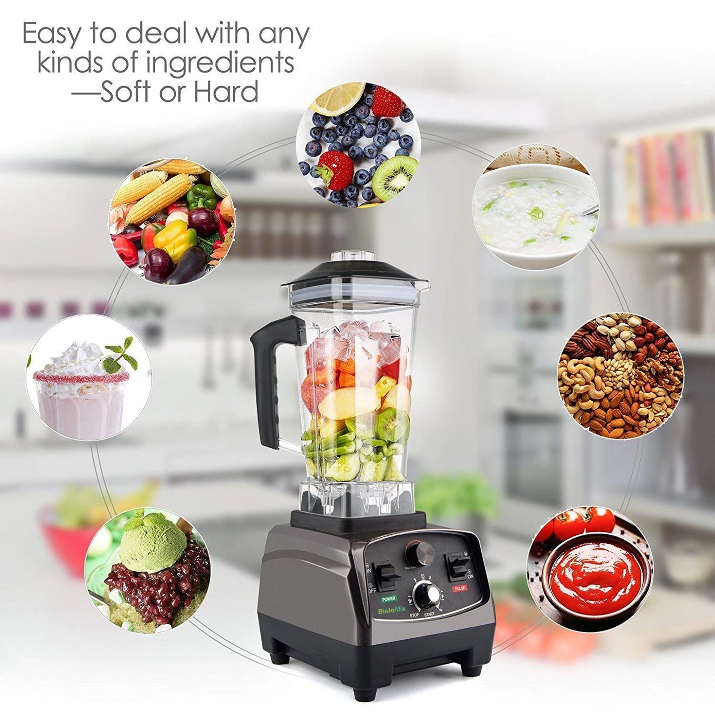 Biolomix Commercial Timer Blender Mixer Juicer For Smoothies