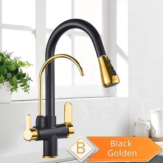 Rozin Purification Kitchen Faucet With Pullout Spray Three Way