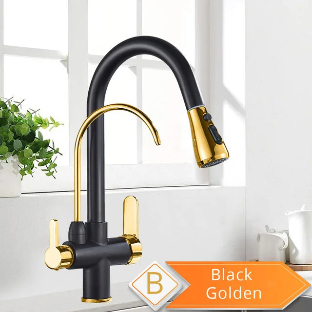 Rozin Purification Kitchen Faucet With 3-Way Pull-Out Spray Water Filter