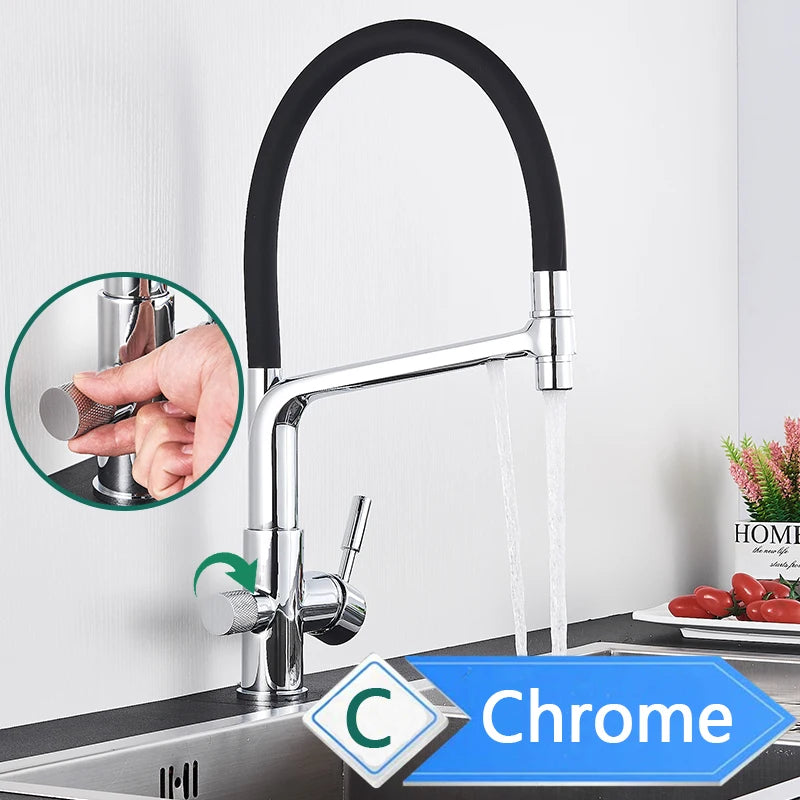 Rozin Purification Kitchen Faucet With 3-Way Pull-Out Spray Water Filter