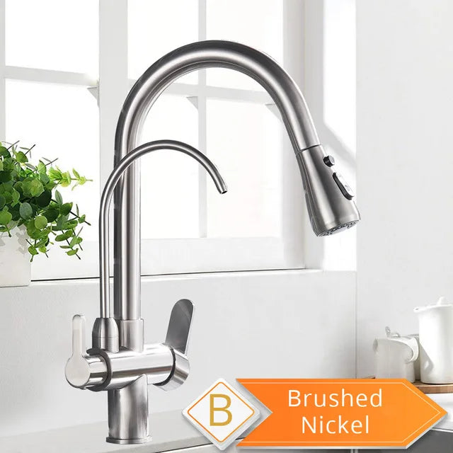 Rozin Purification Kitchen Faucet With 3-Way Pull-Out Spray Water Filter