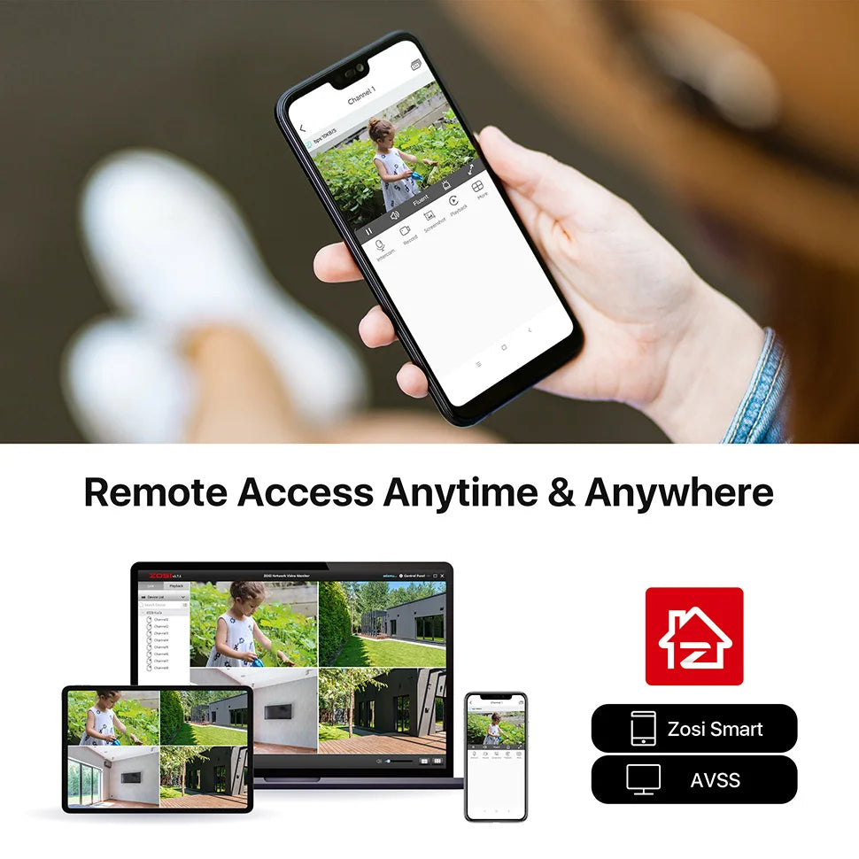 ZOSI 8-Channel 1080P HD Wired Security Camera System Kit