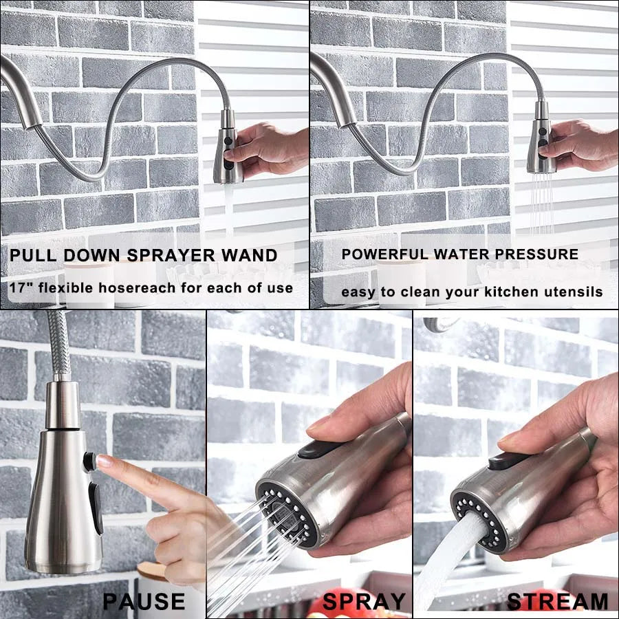 Rozin Purification Kitchen Faucet With 3-Way Pull-Out Spray Water Filter
