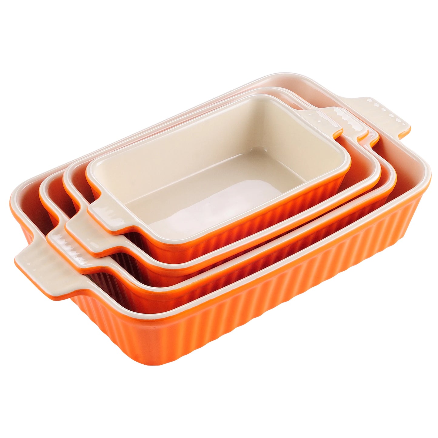 MALACASA Ceramic Table Baking Dishes Set With Oven Safe Handles
