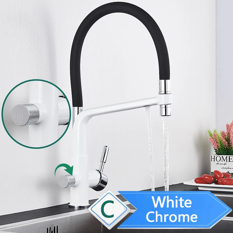 Rozin Purification Kitchen Faucet With 3-Way Pull-Out Spray Water Filter