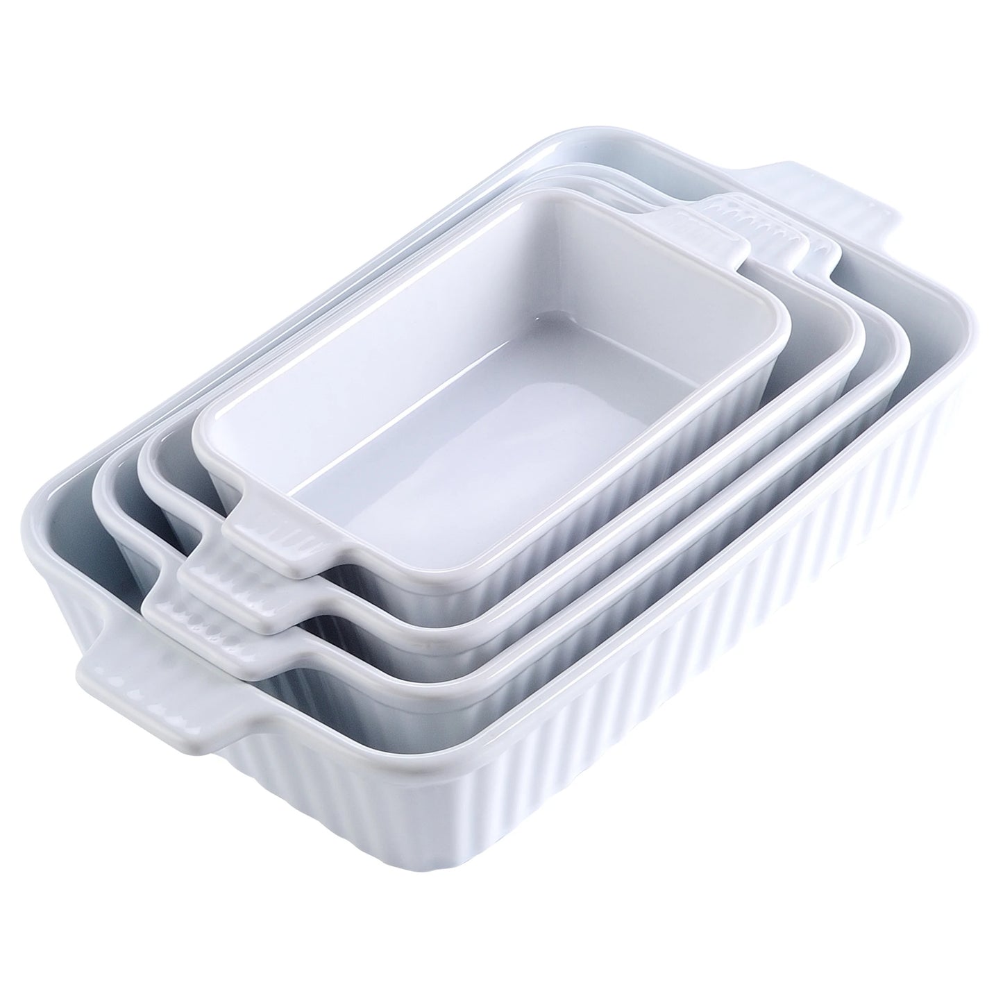 MALACASA Ceramic Table Baking Dishes Set With Oven Safe Handles