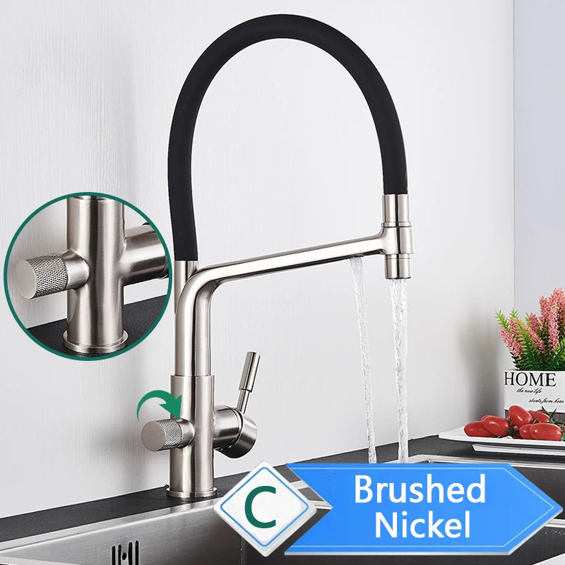 Rozin Purification Kitchen Faucet With 3-Way Pull-Out Spray Water Filter