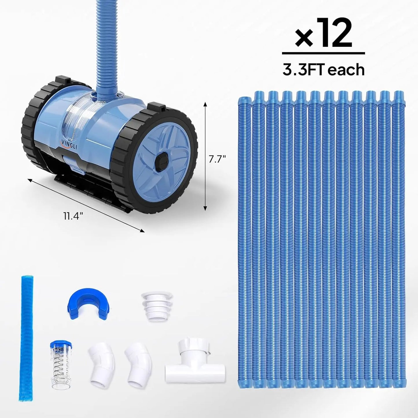 Pool Vacuum Cleaner Suction Side Wall-Climbing For Ground Pools