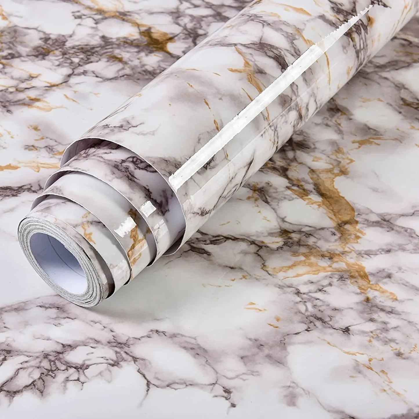 Veined Vinyl SelfAdhesive Wallpaper Waterproof For Kitchen And Living Room